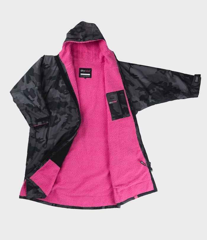 DRYROBE Advance Long Sleeve Schwarz Camo Pink