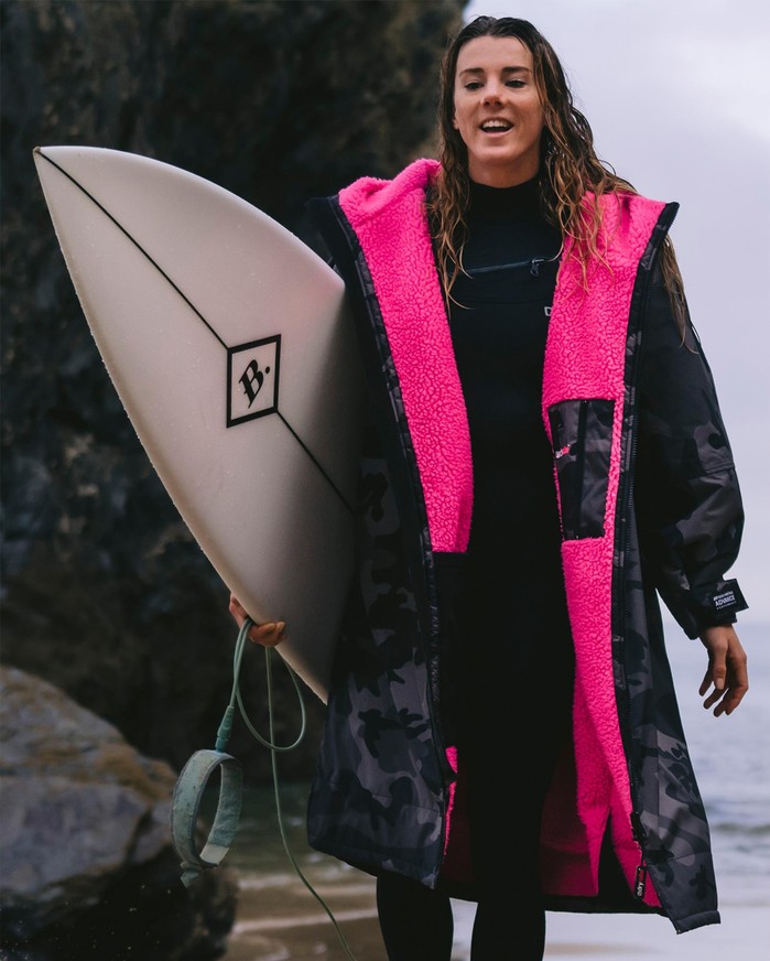 DRYROBE Advance Long Sleeve Schwarz Camo Pink