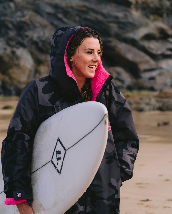 DRYROBE Advance Long Sleeve Schwarz Camo Pink