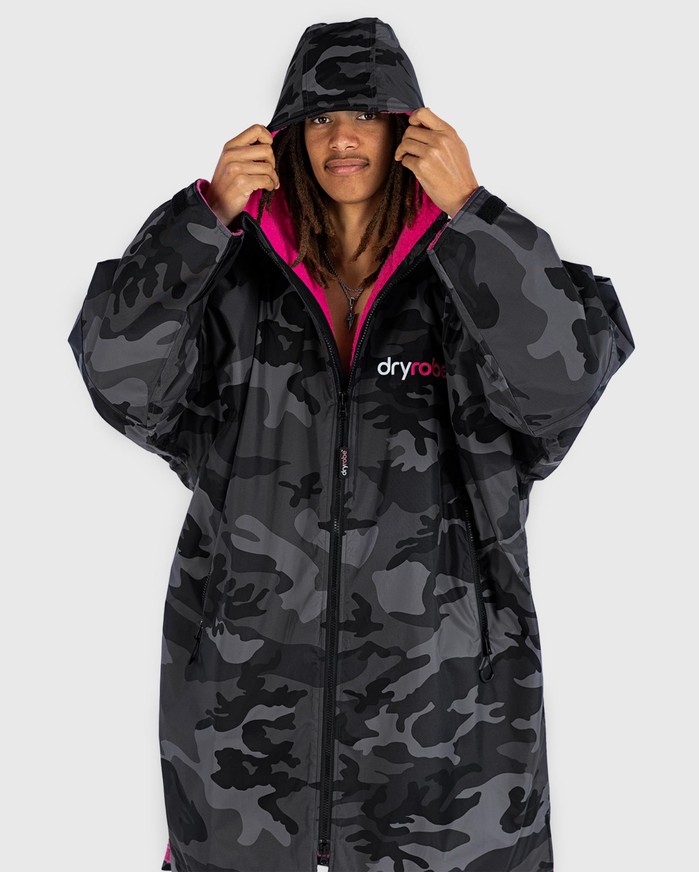 DRYROBE Advance Long Sleeve Schwarz Camo Pink
