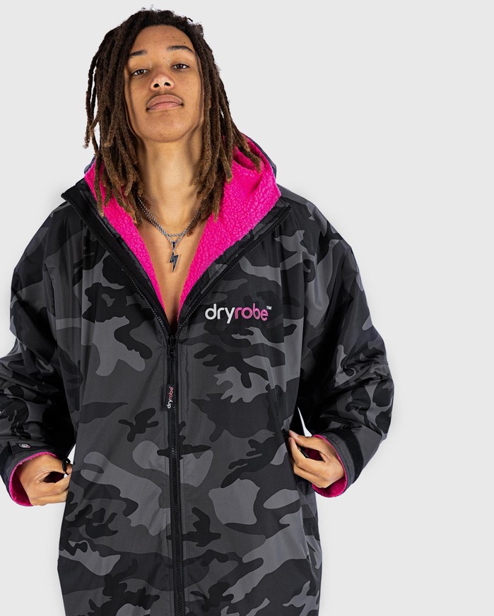 DRYROBE Advance Long Sleeve Schwarz Camo Pink