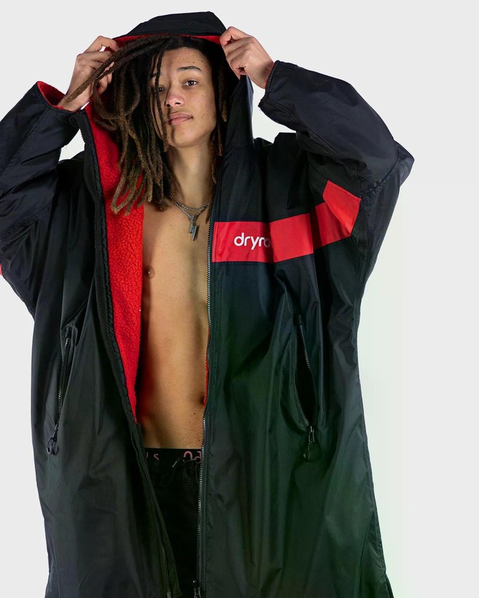 DRYROBE Advance Long Sleeve Schwarz Rot
