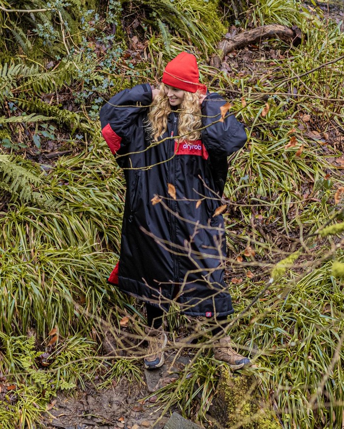 DRYROBE Advance Long Sleeve Schwarz Rot