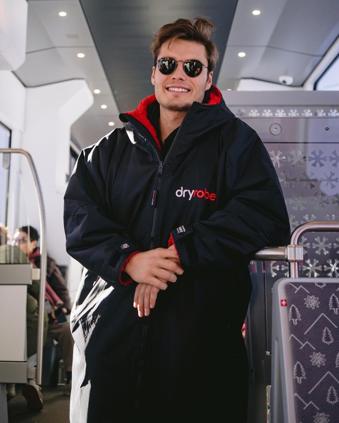 DRYROBE Advance Long Sleeve Schwarz Rot