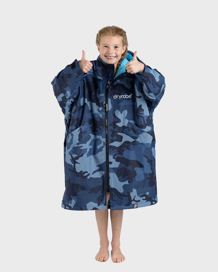 DRYROBE Advance Long Sleeve KIDS Camo Blau
