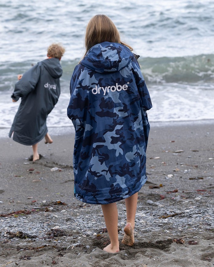 DRYROBE Advance Long Sleeve KIDS Camo Blau