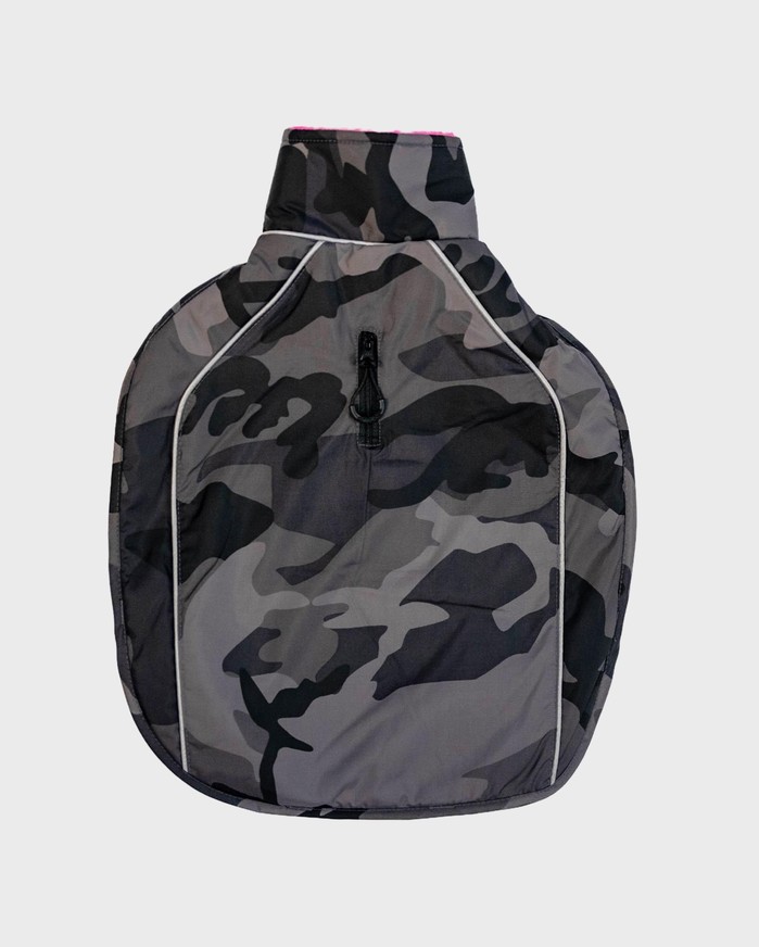 DRYROBE Dog Coat Hundemantel Schwarz Camo Pink