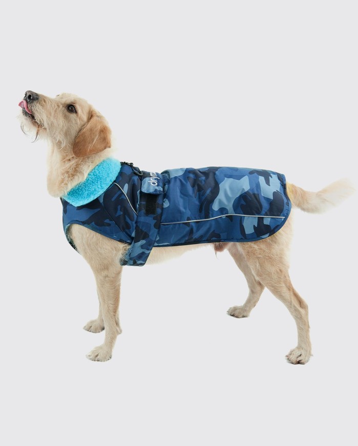 DRYROBE Dog Coat Hundemantel Blau Camo