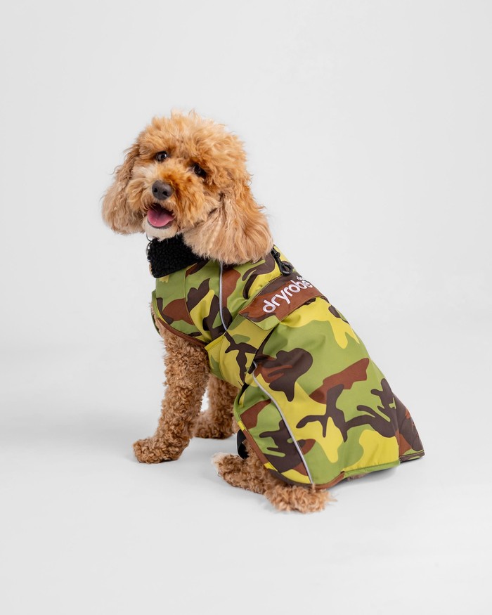DRYROBE Dog Coat Hundemantel Grün Camo