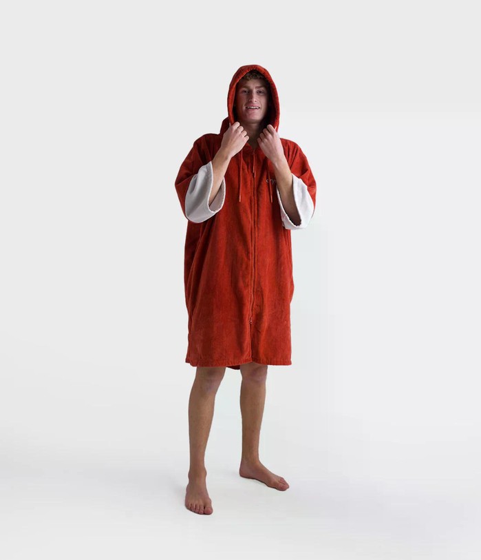 DRYROBE Fullzip Handtuchmantel Baumwolle Orange