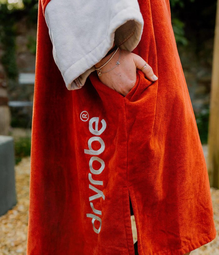 DRYROBE Fullzip Handtuchmantel Baumwolle Orange