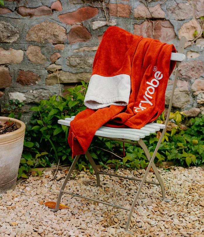 DRYROBE Fullzip Handtuchmantel Baumwolle Orange
