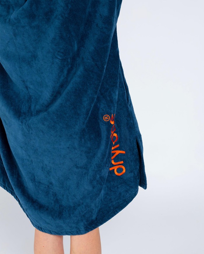 DRYROBE Fullzip Handtuchmantel Baumwolle Blau