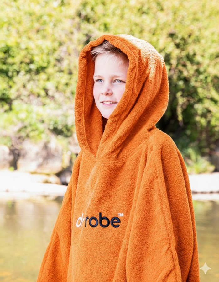 DRYROBE Handtuchmantel Bio KIDS Orange