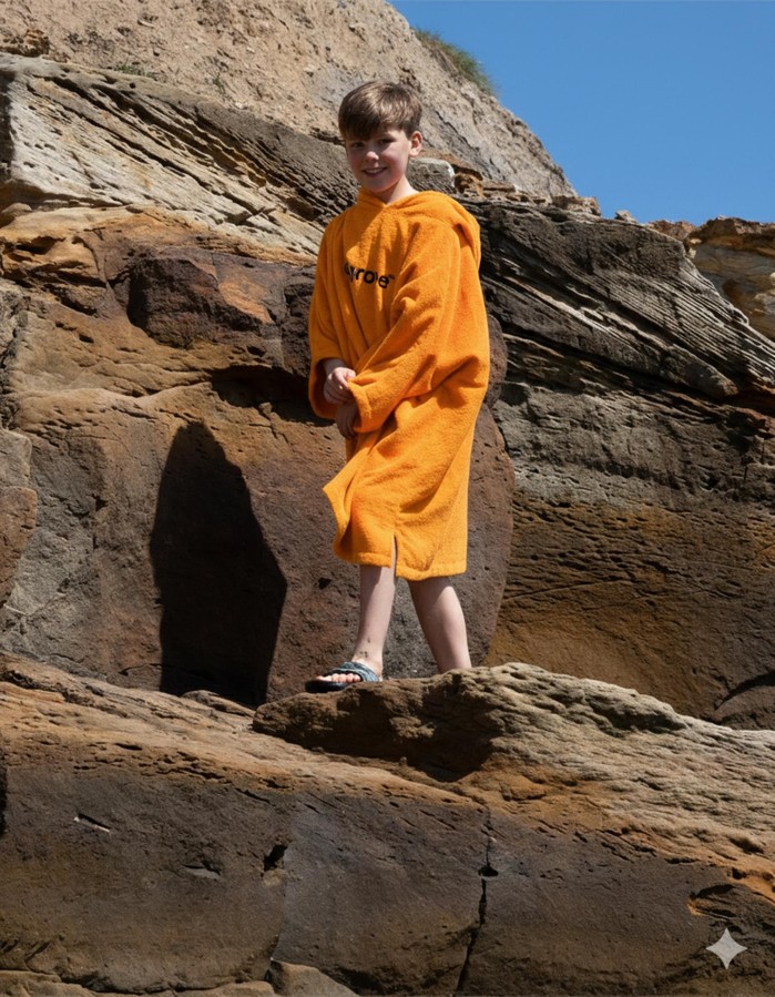 DRYROBE Handtuchmantel Bio KIDS Orange