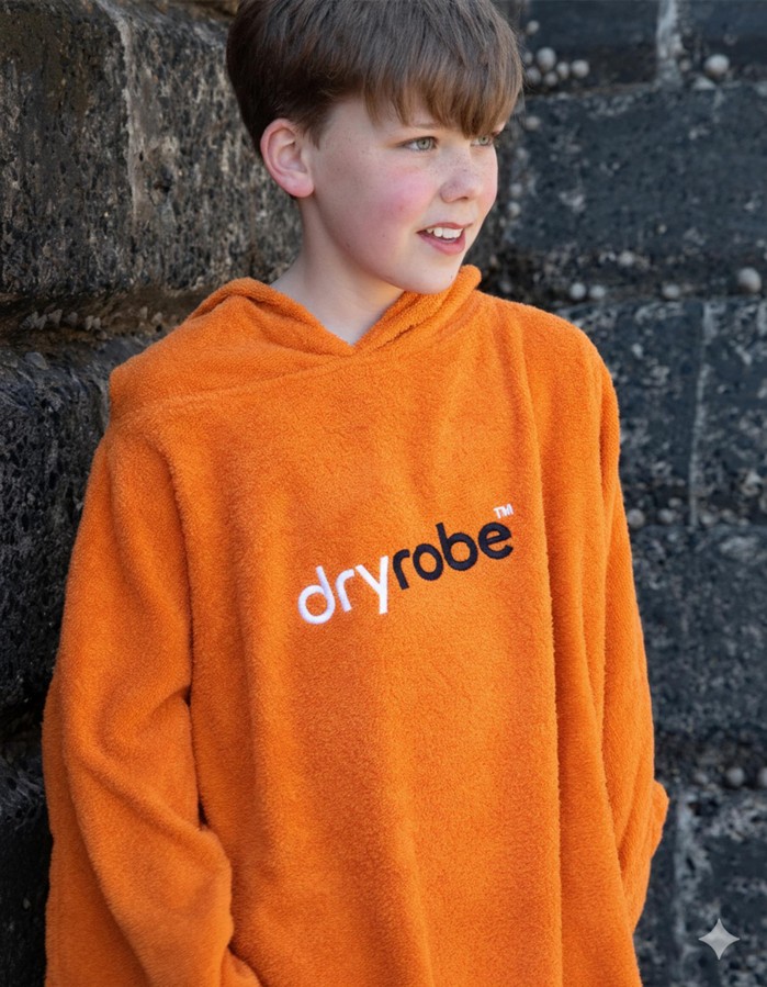 DRYROBE Handtuchmantel Bio KIDS Orange