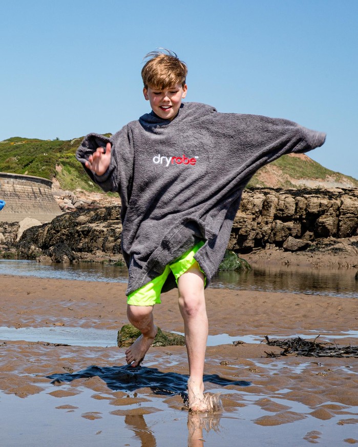 DRYROBE Handtuchmantel Bio KIDS Grau
