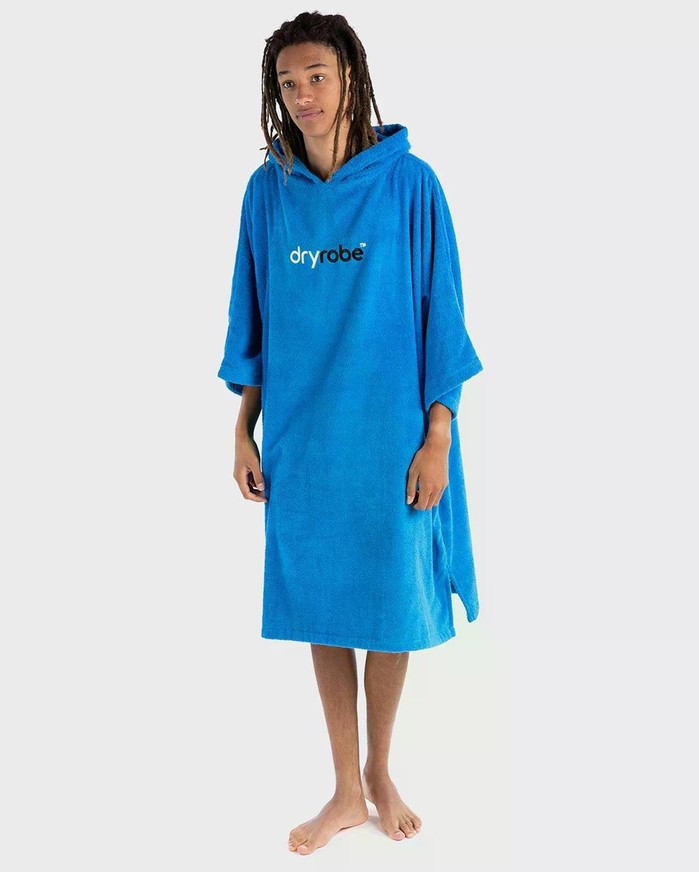 DRYROBE Handtuchmantel Bio-Baumwolle Kobalt Blau