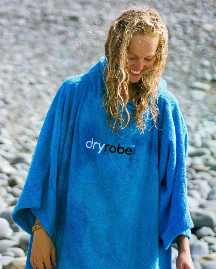 DRYROBE Handtuchmantel Bio-Baumwolle Kobalt Blau