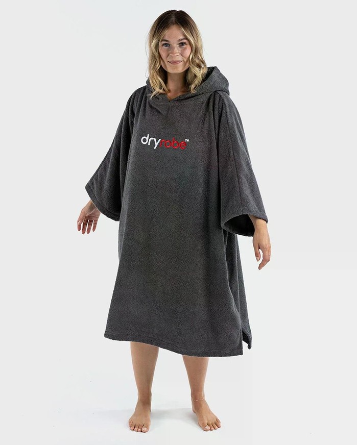 DRYROBE Handtuchmantel Bio-Baumwolle Grau