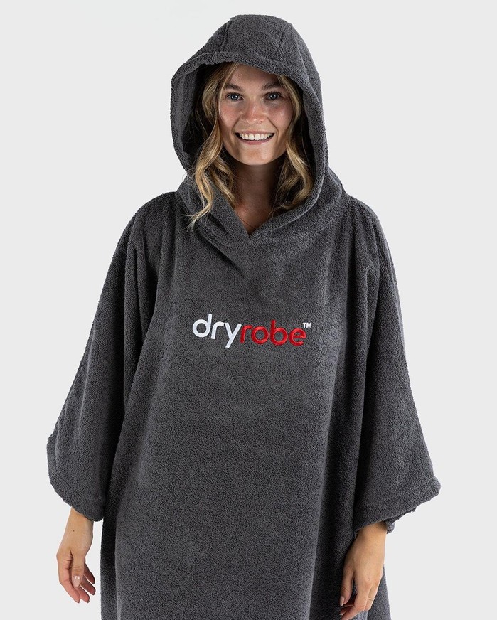 DRYROBE Handtuchmantel Bio-Baumwolle Grau