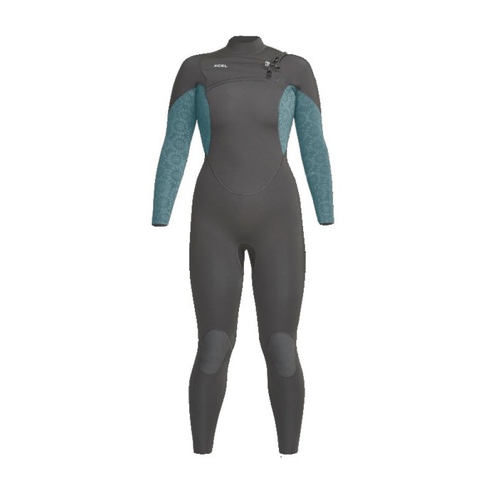 XCEL Neoprenanzug Womens Comp X2 4/3 Neoprenanzug - Graphite / Tinfoil Flower Damen Langarm