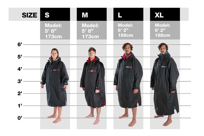 dryrobe Advance Long Sleeve Poncho Black / Pink