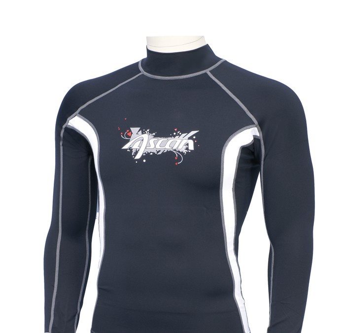 Ascan Shirt Black 1/1 langarm UV-Schutz Rash Vest