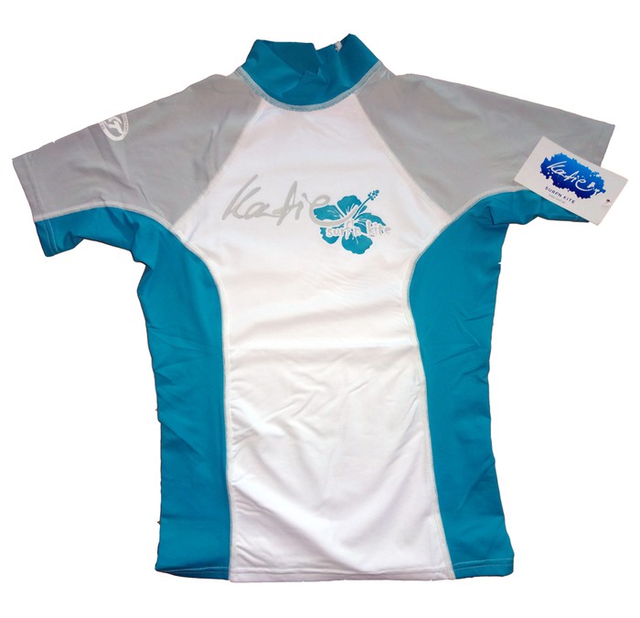 Katie Rashguard Kurzarm Frauen UV-Resistant - white/grey/green