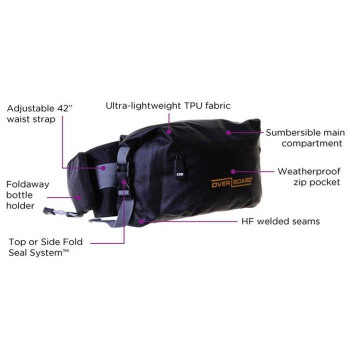 OverBoard wasserdichte Hüfttasche LIGHT 4 L Schwar