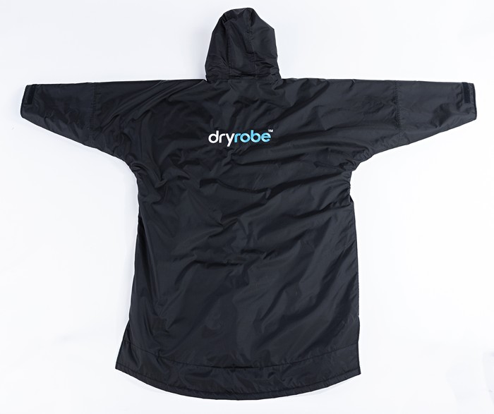 dryrobe Advance Long Sleeve Poncho KIDS Schwarz / Blau