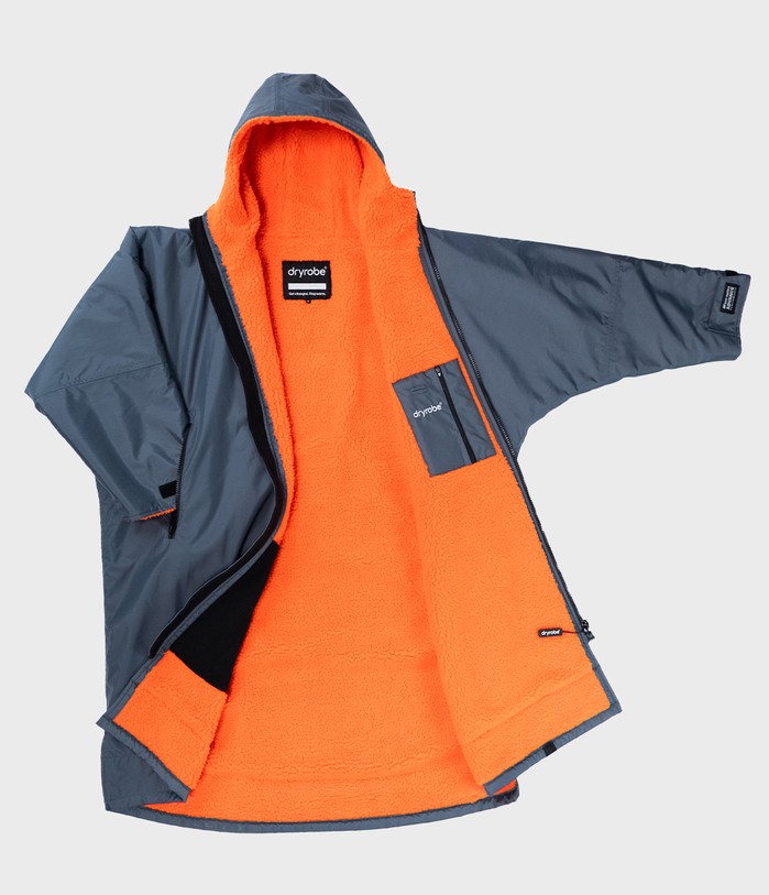 dryrobe Advance Long Sleeve Poncho Grey / Orange