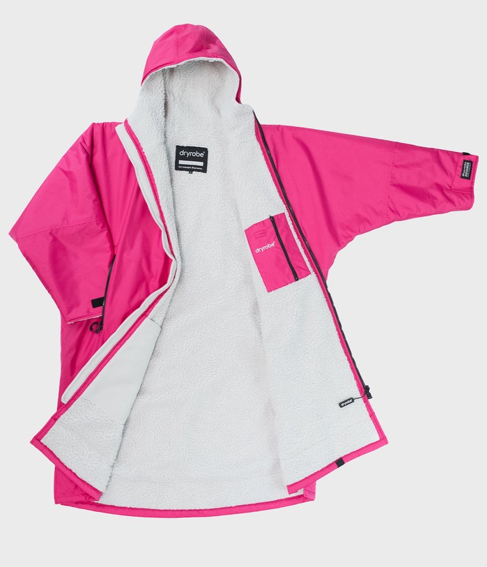 dryrobe Advance Long Sleeve Poncho Pink / Light Grey