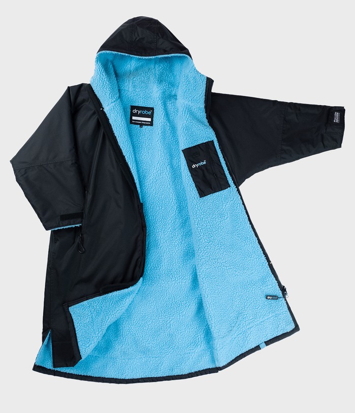 dryrobe Advance Long Sleeve Poncho Black / Blue