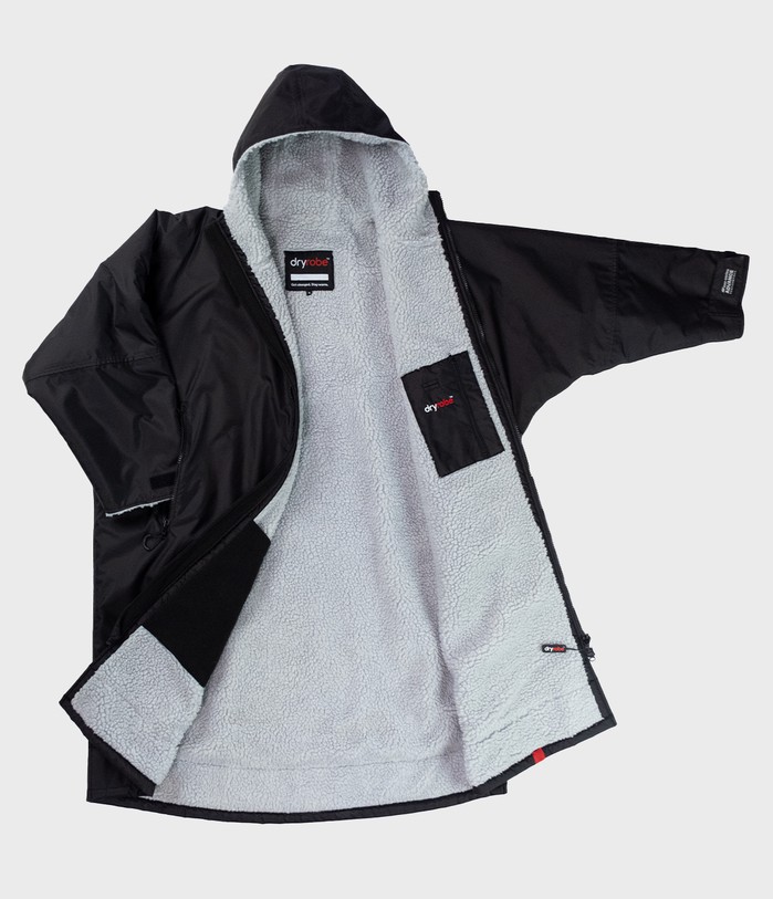 dryrobe Advance Long Sleeve Poncho Black / Grey