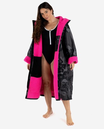 DRYROBE Advance Long Sleeve Schwarz Camo Pink
