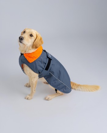 DRYROBE Dog Coat Hundemantel Grau Orange