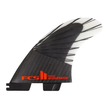 FCS Surf Finnen FCS II Accelerator PC Carbon Medium Black/Red Tri Retail Fins