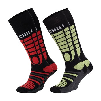 Surfsoxx Socken Ski Snowboard Kniestrumpf Thermo Winter Yeon/Red 2 Paar