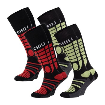 Surfsoxx Socken Ski Snowboard Kniestrumpf Thermo Winter Yeon/Red 4 Paar