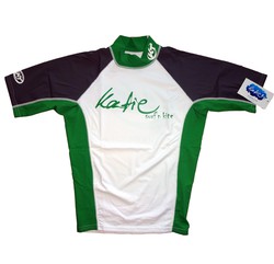 Katie Rashguard Kurzarm Männer UV-Resistant - white/grey/green