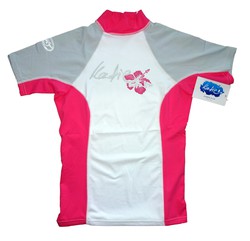 Katie Rashguard Kurzarm Frauen UV-Resistant - white/grey/pink
