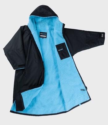 dryrobe Advance Long Sleeve Poncho Black / Blue
